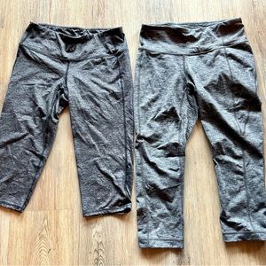 2pr Athleta Crop Capri Leggings Charcoal